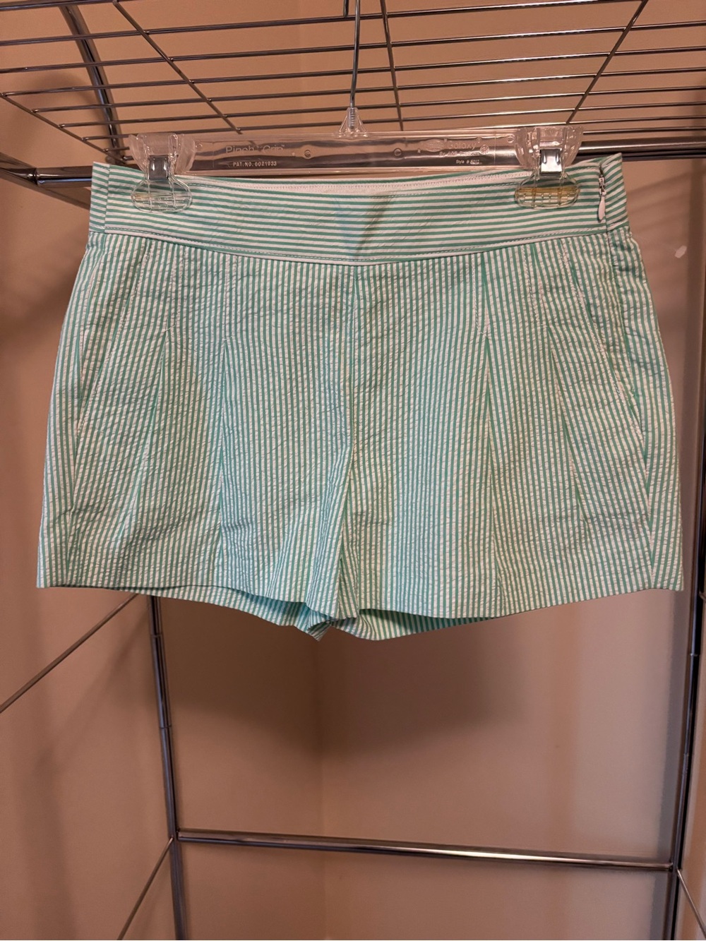 J. Crew Mint Green Striped Seersucker Shorts